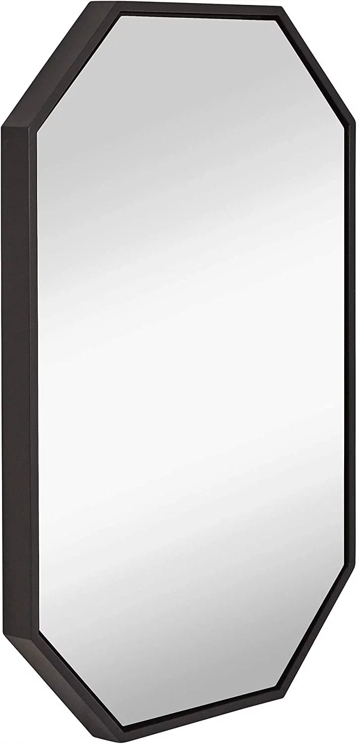 Black Octagon Wall Mirror 24" X 36" Q3035