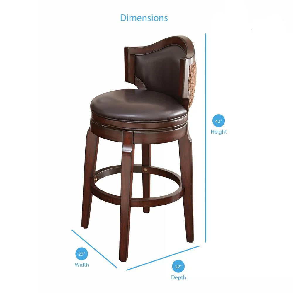 Brown Wood Bar Stool Set of 2 K8904