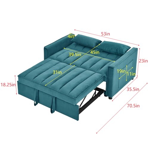Black Velvet Convertible Sleeper Sofa Bed R38616