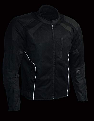 Black Armored Mesh Motorcycle Jacket Q20422