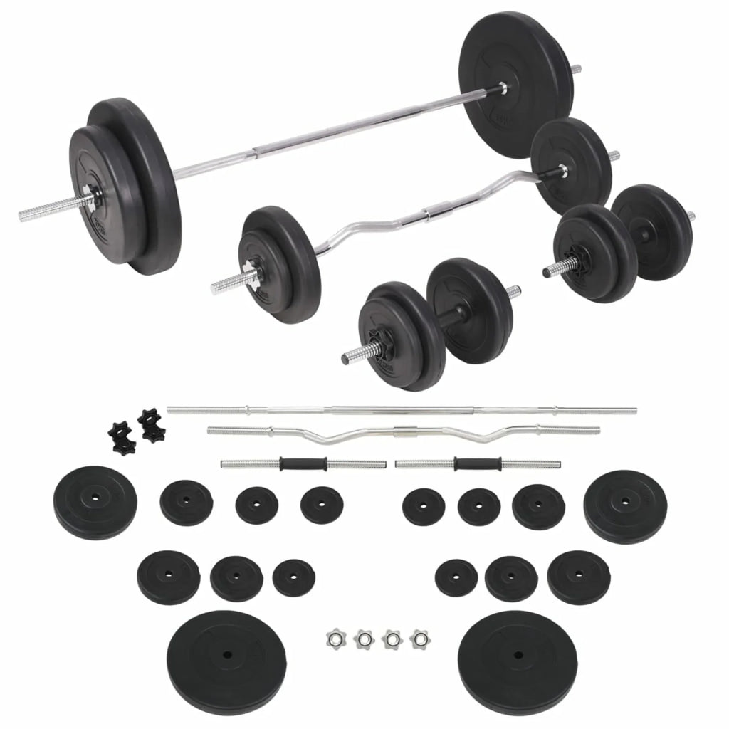 Workout Bench with Weight Rack, Barbell and Dumbbell Set 264.6 lb P510527