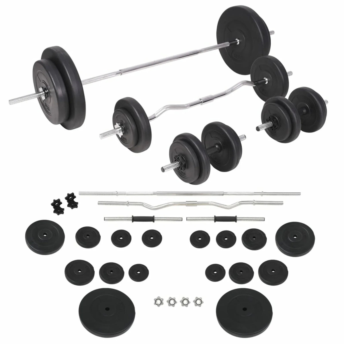 Workout Bench with Weight Rack, Barbell and Dumbbell Set 264.6 lb P510527