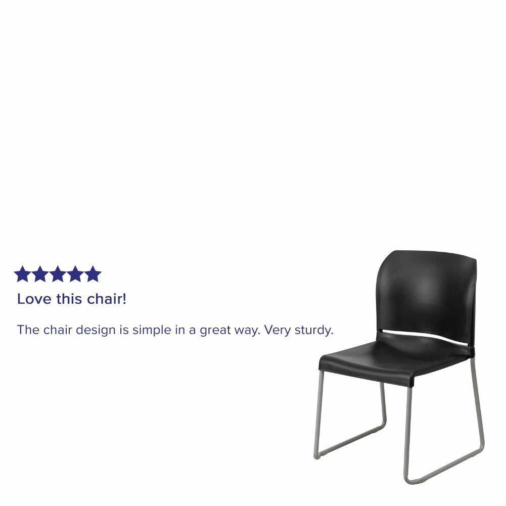 Black 5 Pk. Stack Chair with Sled Base A740005