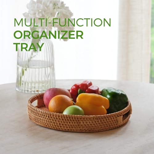 14 Inch Round Serving Tray with Cut Out Handles R47020