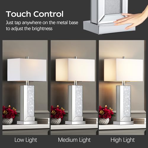 White Fabric Shade Table Lamp Set of 2 C563
