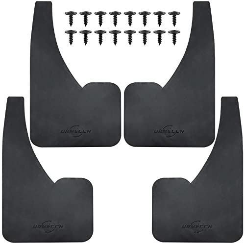 Black Rubber Mud Flaps (4 Pack) with Fastener Rivet Clips B747566
