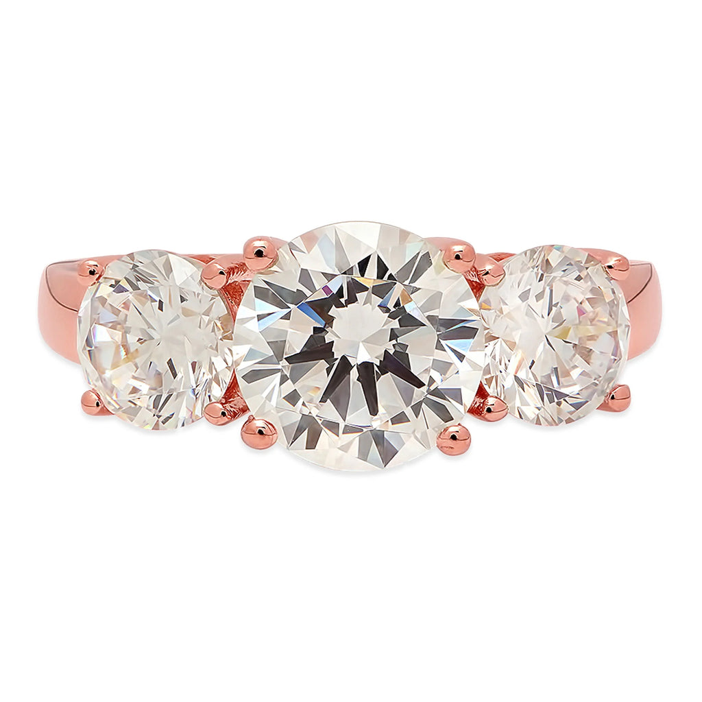 18K Rose Gold Three-Stone Diamond Engagement Ring C987126