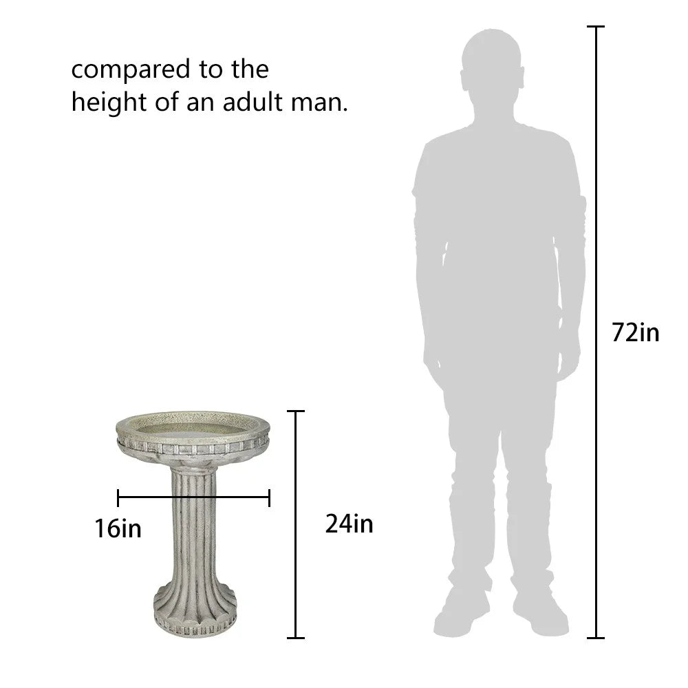 24" Concrete Bird Bath Q386