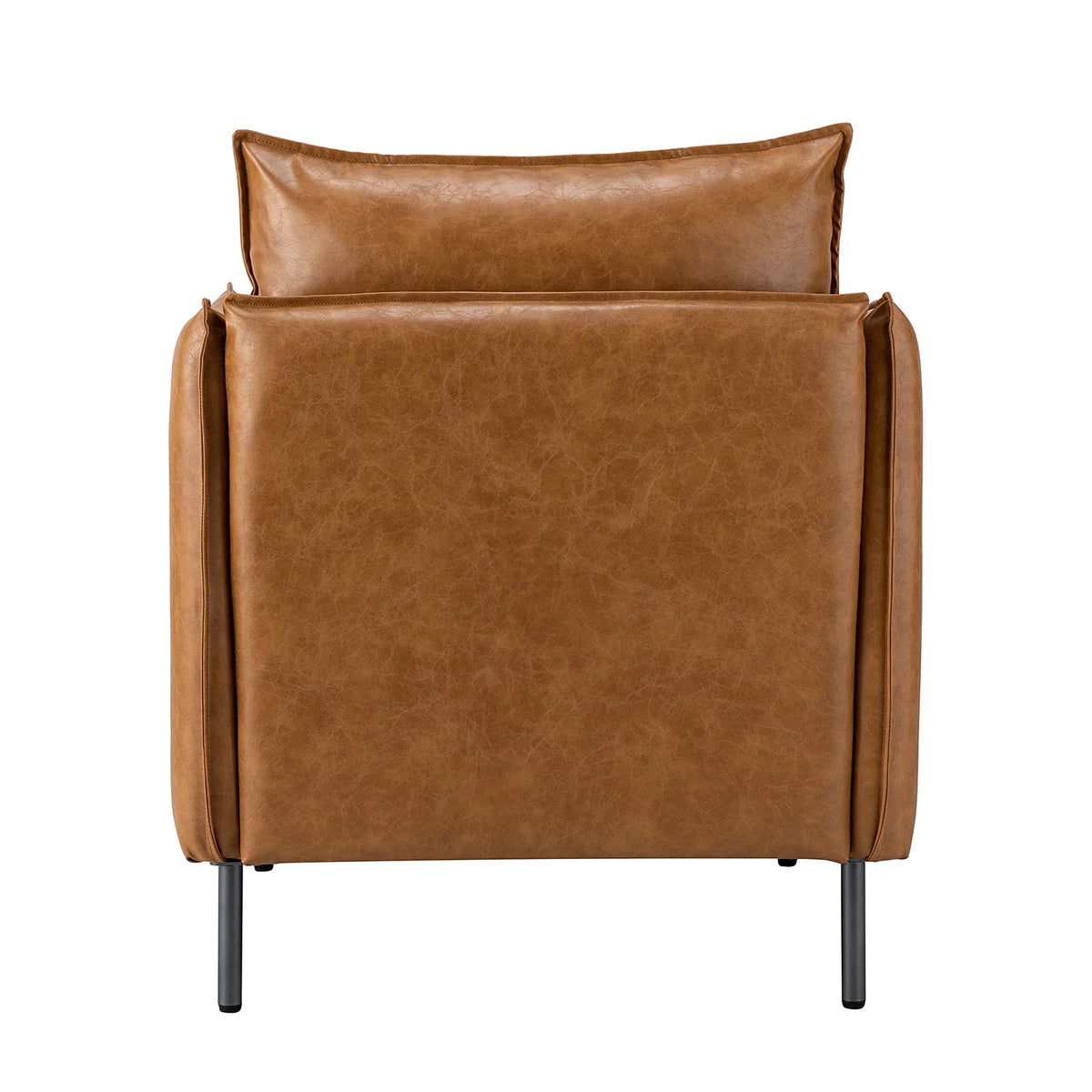 Vegan Leather Upholstered Accent Chair with Metal Legs V93837