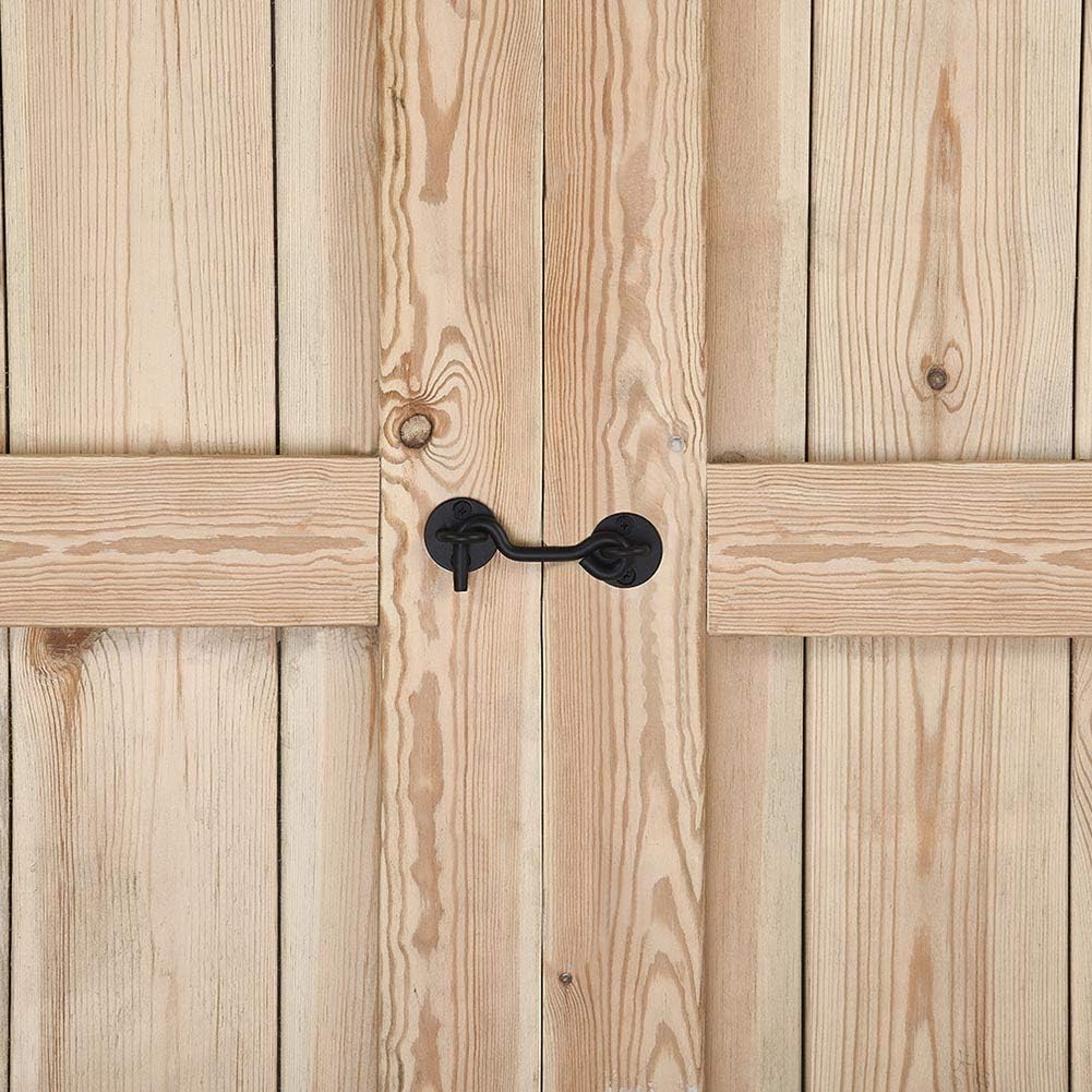 Black 4" Hook and Eye Latch, Pack of 2 O547