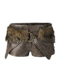 PU Leather Low-Rise Shorts P52006