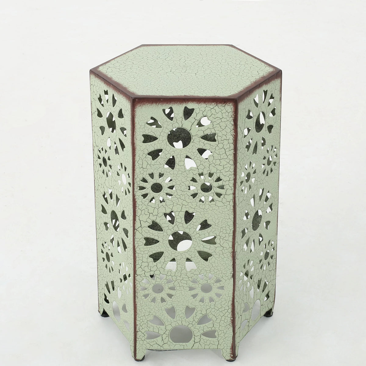 12 Inch and 14 Inch Iron Side Table Set S40868