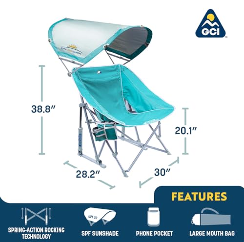 Outdoor Rocking Chair with Sunshade Canopy U8292