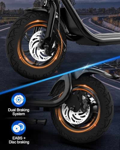 Electric Scooter with Seat, 800W Peak Motor, Foldable E-Scooter with Carry Basket P391