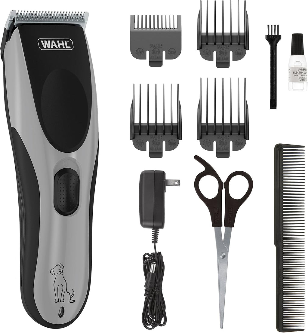Rechargeable Dog Grooming Kit, Silver, 10 Piece Set H288061