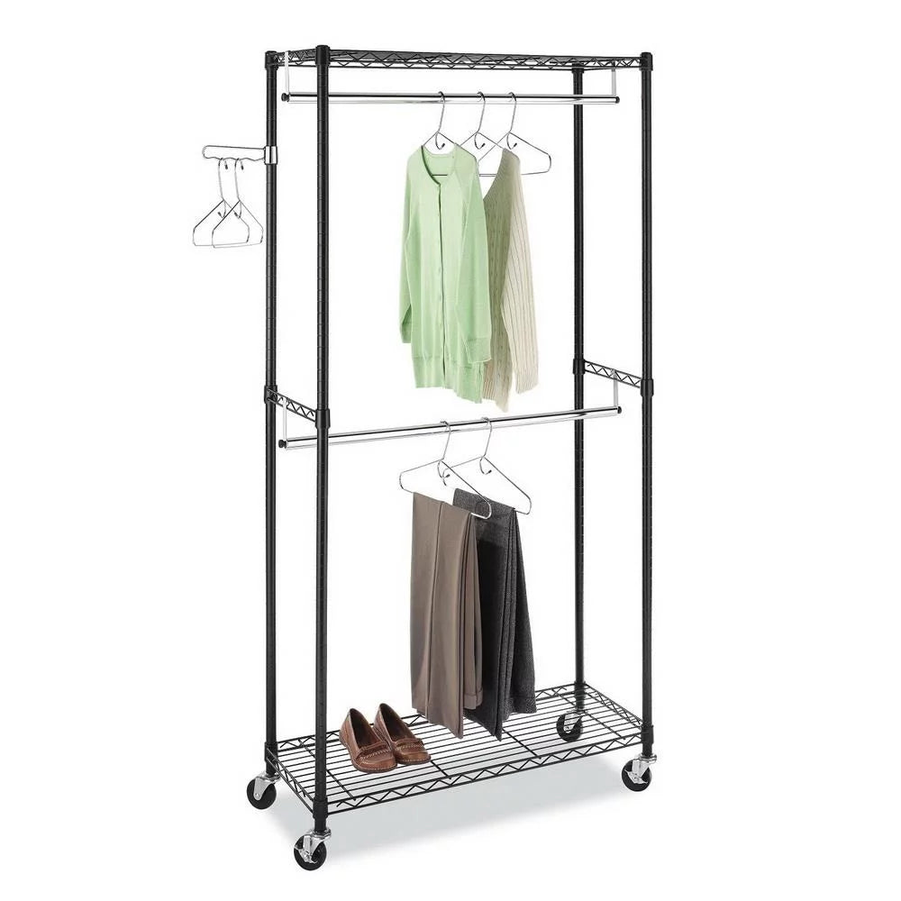Heavy Duty Rolling Garment Rack Black J661