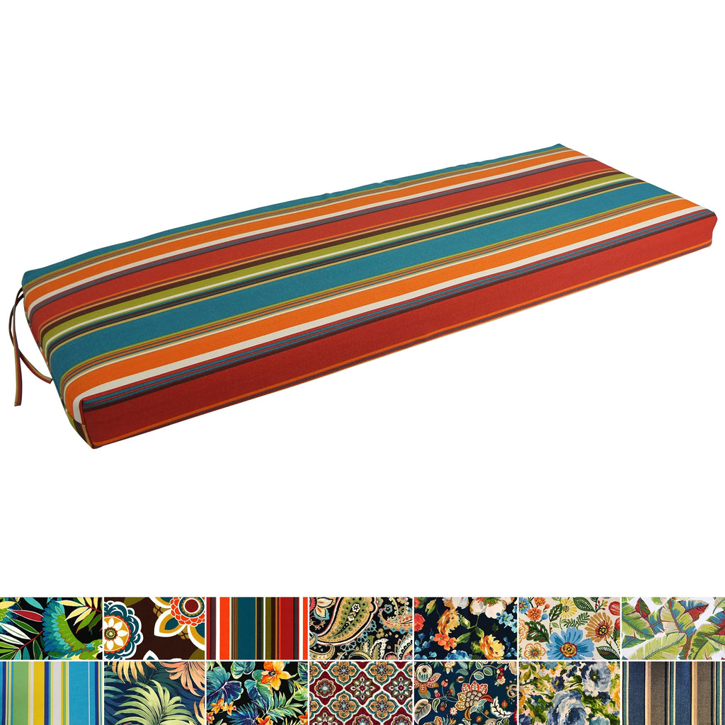Patterned Outdoor Spun Polyester Bench Cushion U7250
