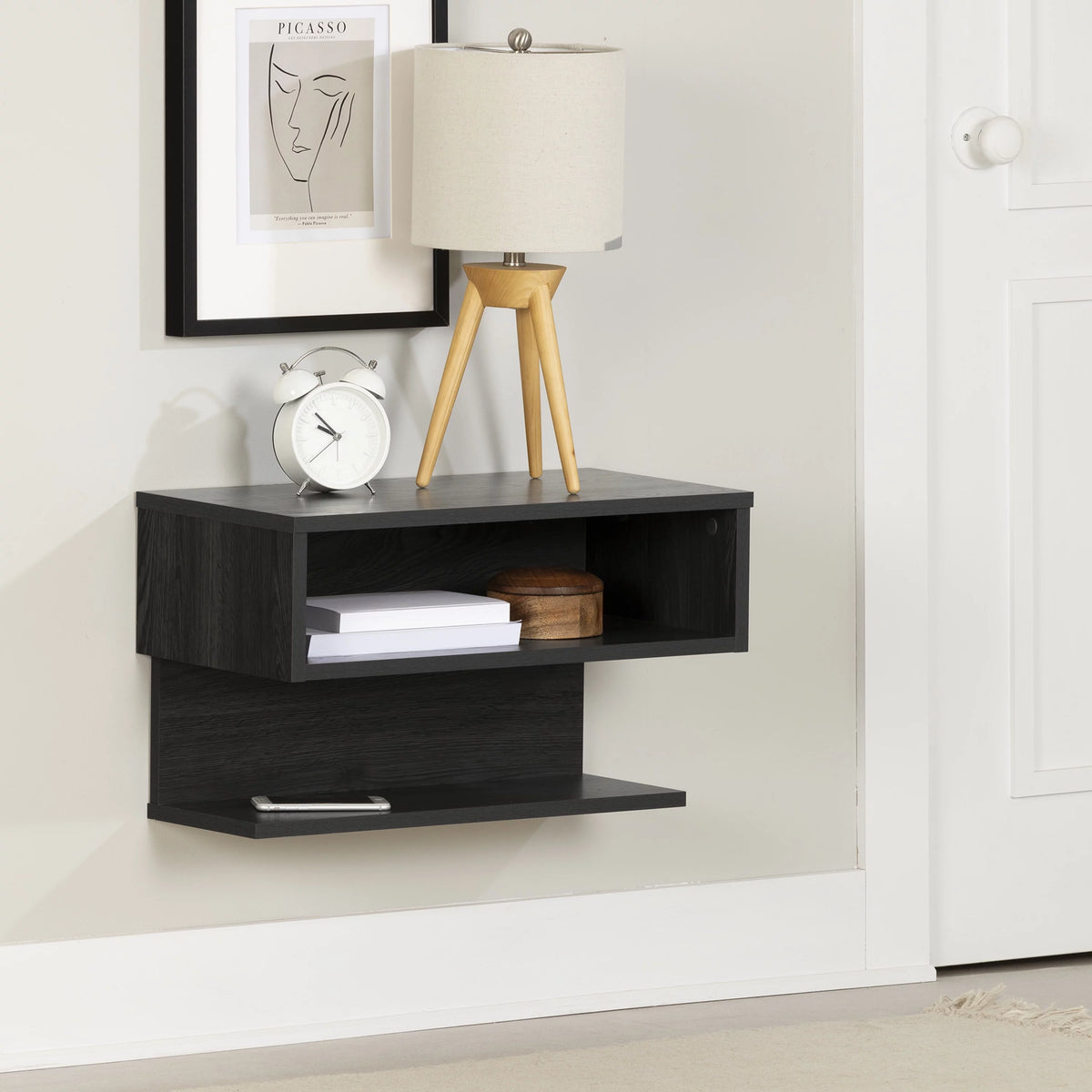 Gray Floating Nightstand G80082