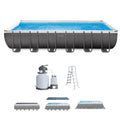 24' x 12' x 52 Rectangular Frame Swimming Pool with Pump T5952