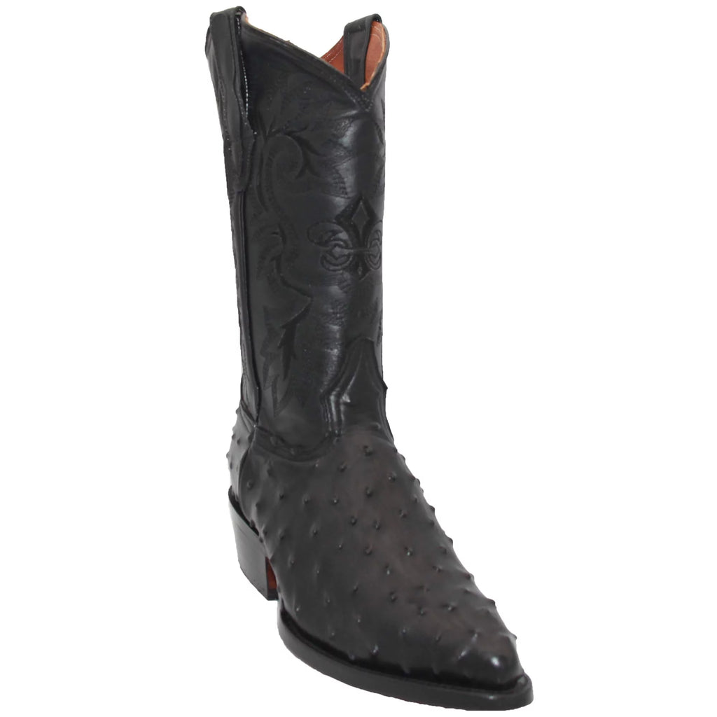 Leather Ostrich Quill Print Cowboy Boot O51228