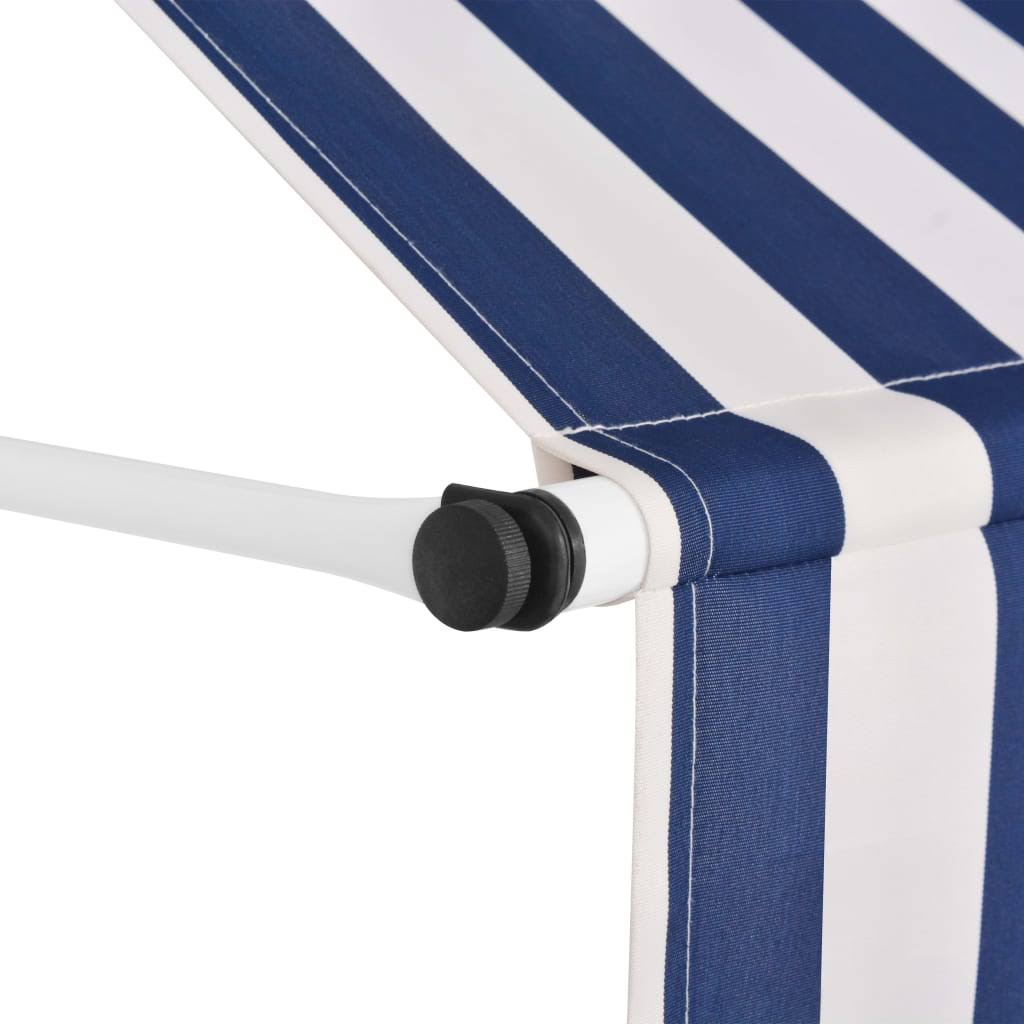 Blue and White Stripes Retractable Awning L76804