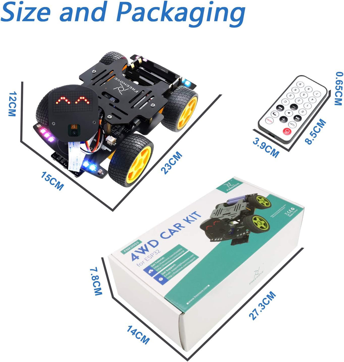 4WD Car Kit for ESP32-WROVER with Camera P73545