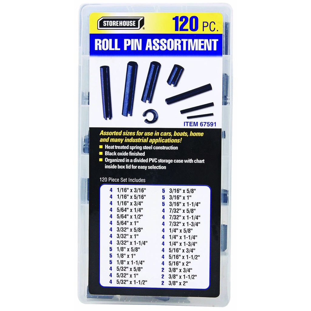 Roll Pin Assortment, 120-Piece A8092