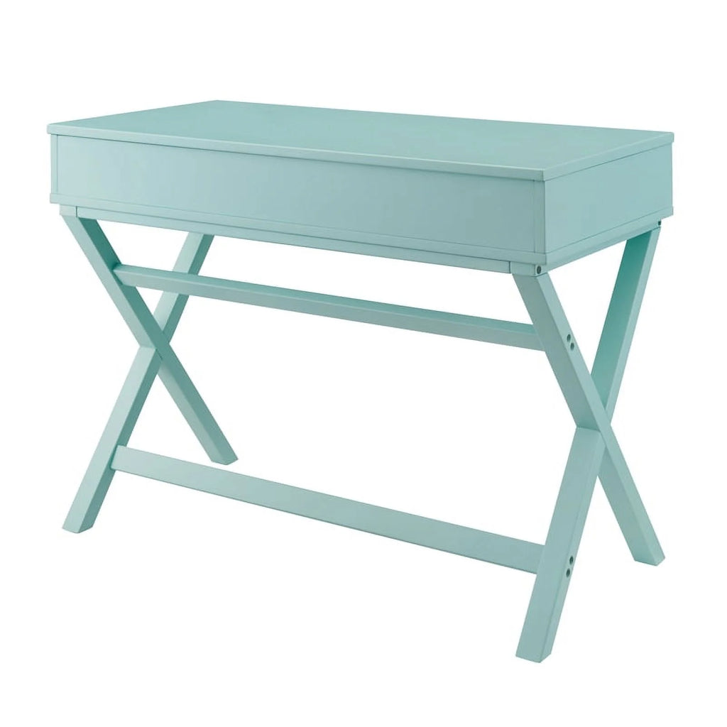 Turquoise Blue Wood Lift Top Desk U502