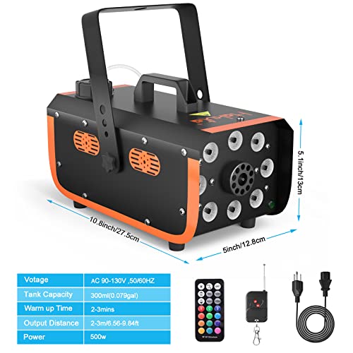 500W Fog Machine with 2 Remotes and 8 LED Lights P702348