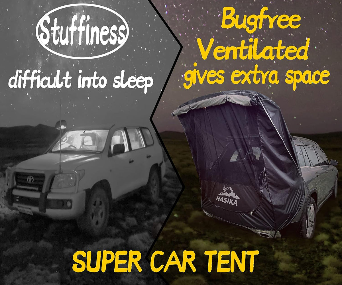 Black Waterproof 3000MM Tailgate Shade Tent for SUV Van X4747