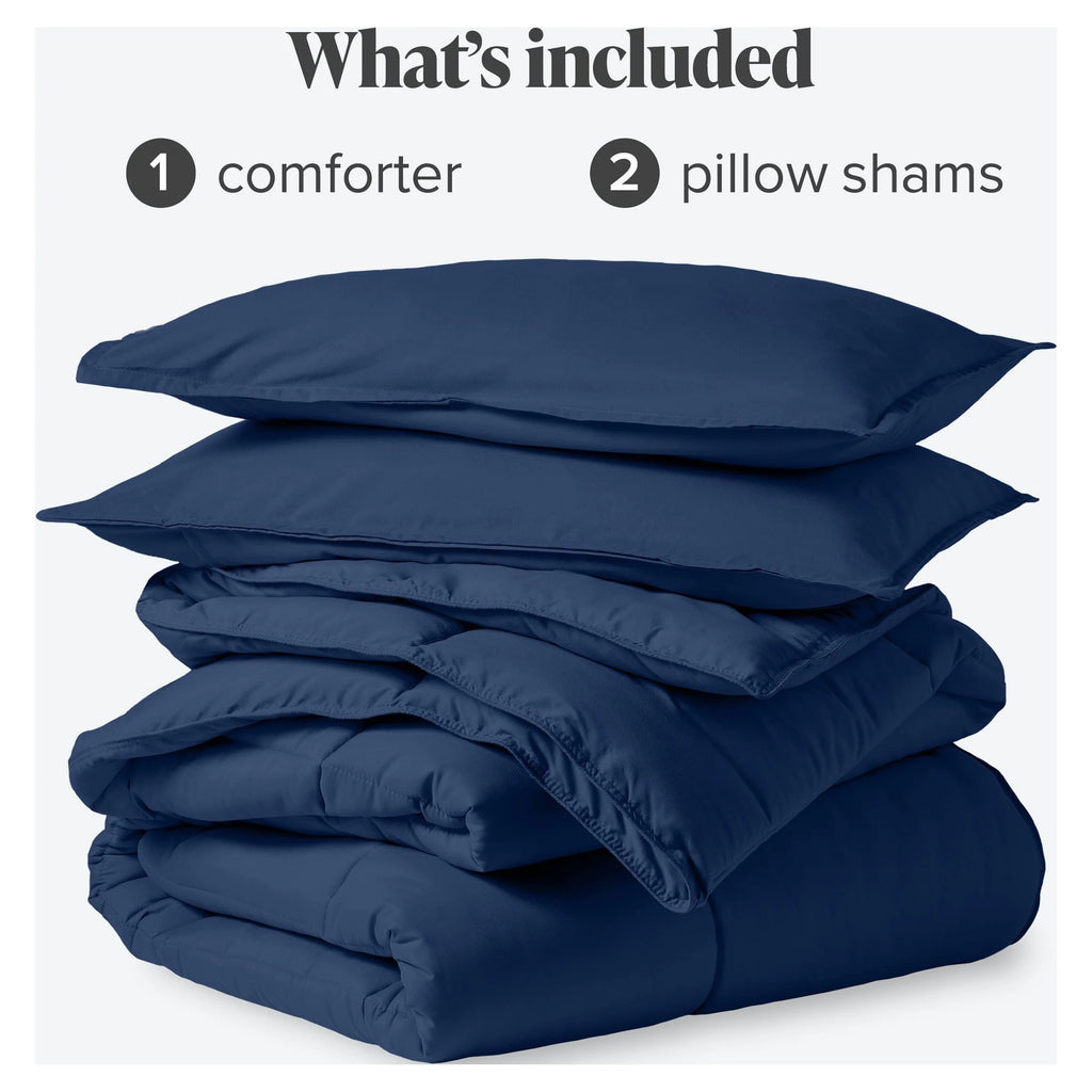 Queen Dark Blue Down Alternative Comforter Set T678