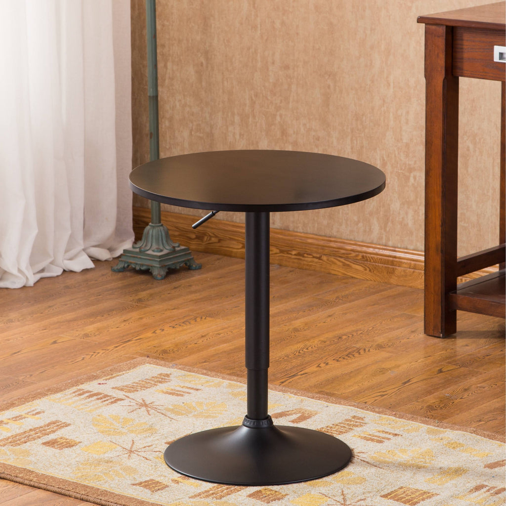 Black Round Adjustable Height Metal Bar Table G254