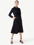 Women's Poplin Midi Shirt Dress with Long Sleeves G62028