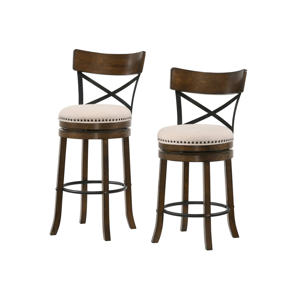 Light Grey Swivel Barstools Set of 2 P4808