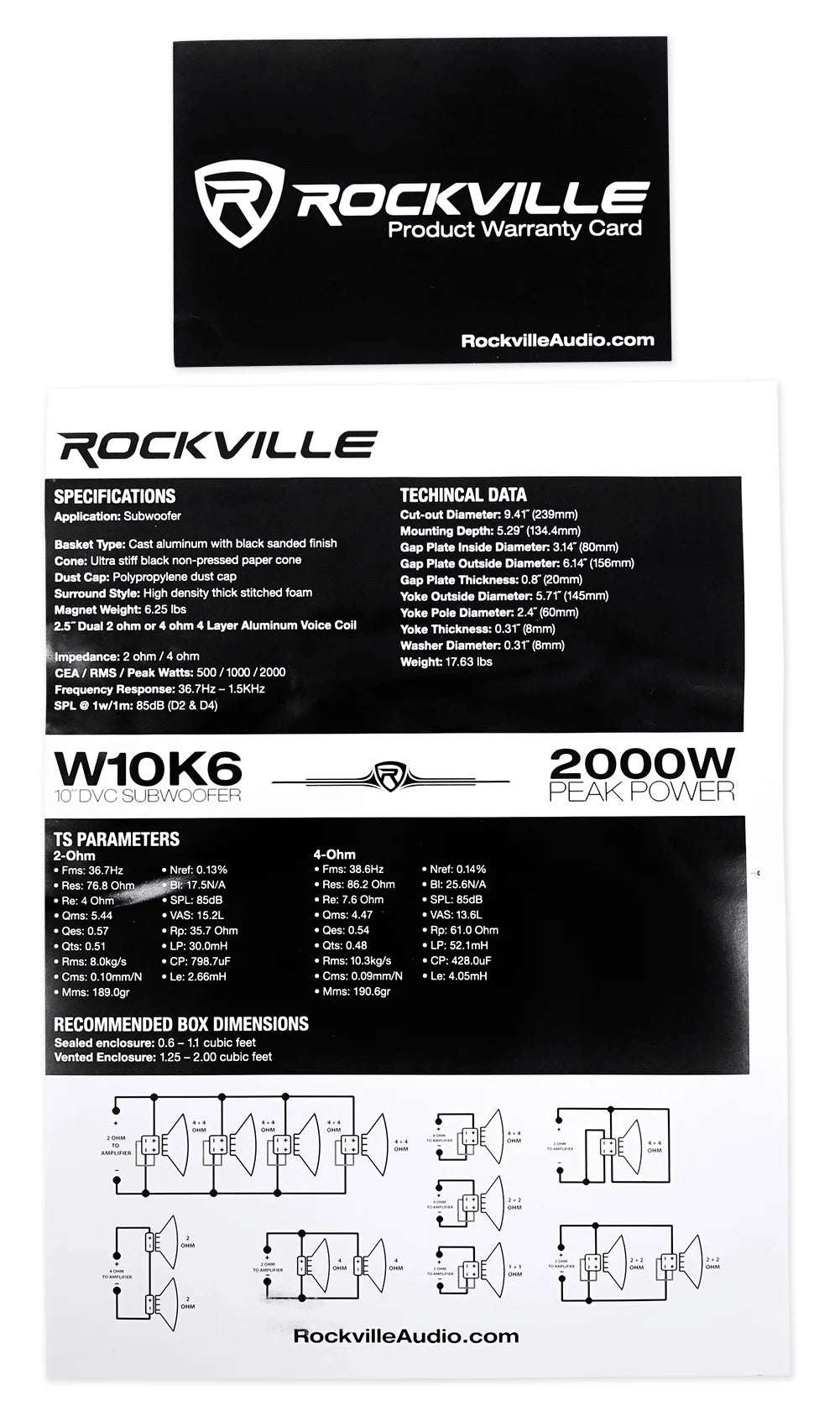 10" 4000 Watt Dual 2-Ohm Car Audio Subwoofers L628