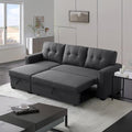 L Shaped Convertible Sleeper Sectional Sofa with Storage Chaise and Pull-Out Bed Y652