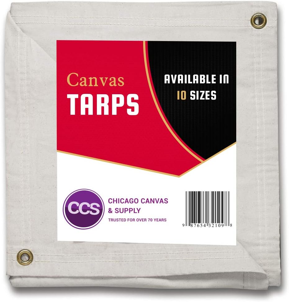 Gold 12 by 20 Feet Waterproof Canvas Tarp with Rustproof Grommets V7091
