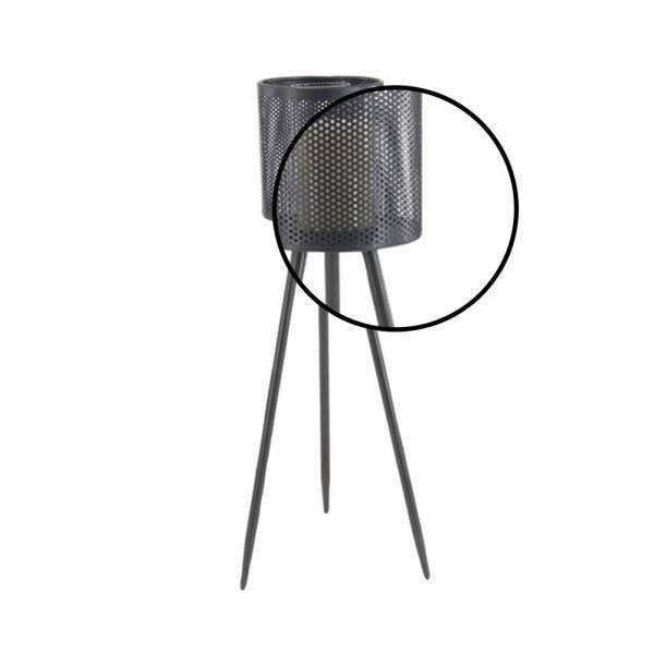 Black Iron and Glass Floor Candle Holder Y695249
