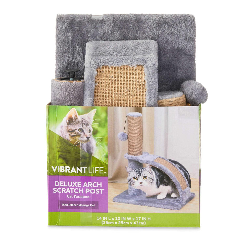 Jute Cat Scratching Post with Arch Rubber Massager O8142