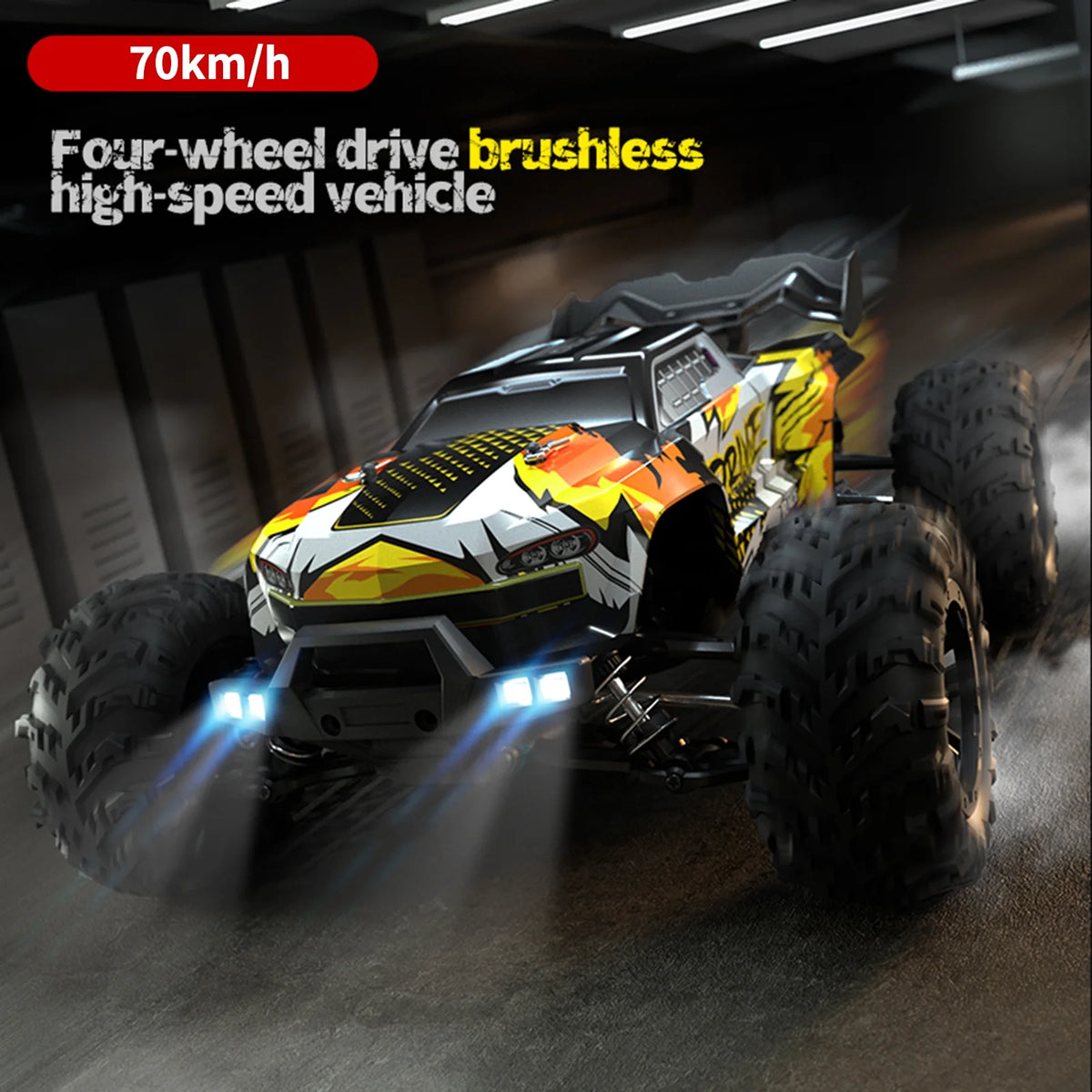 2.4Ghz 70KM/H 1/16 Off Road RC Trucks Brushless Motor LED Light 4WD Vehicle T418236