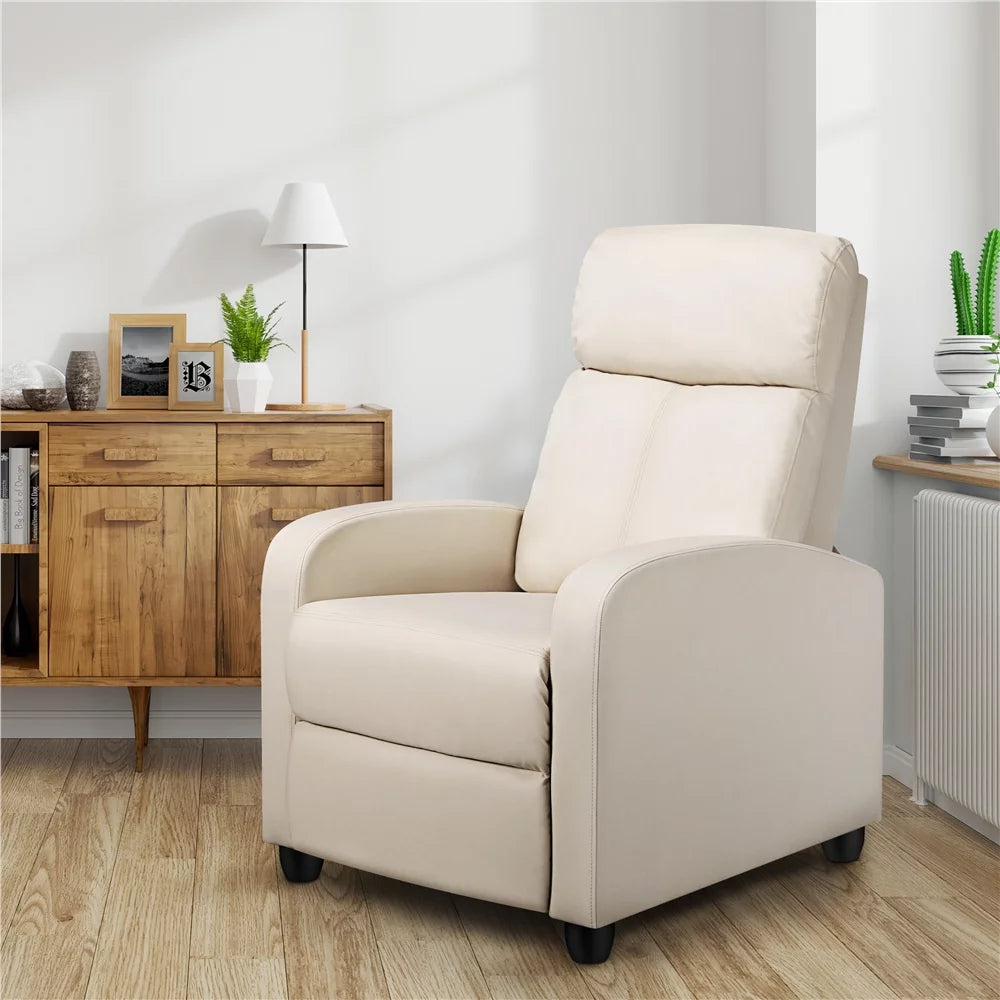 2pcs Beige Recliner Chair with Pocket Spring B6549