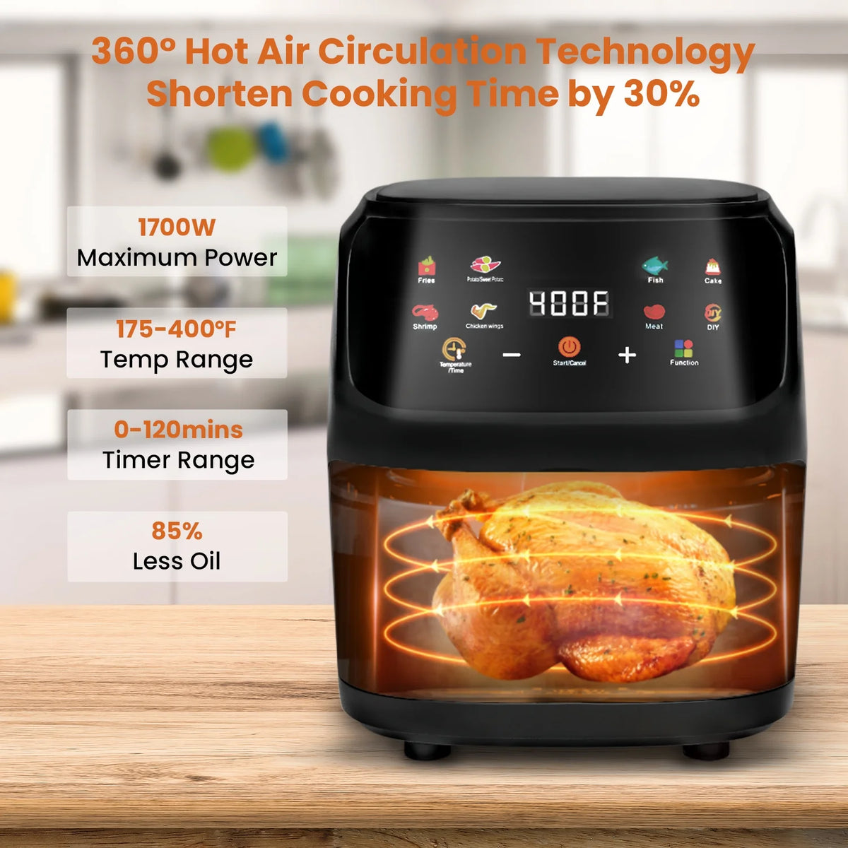 White 7.5QT 8-in-1 Digital Air Fryer C735160