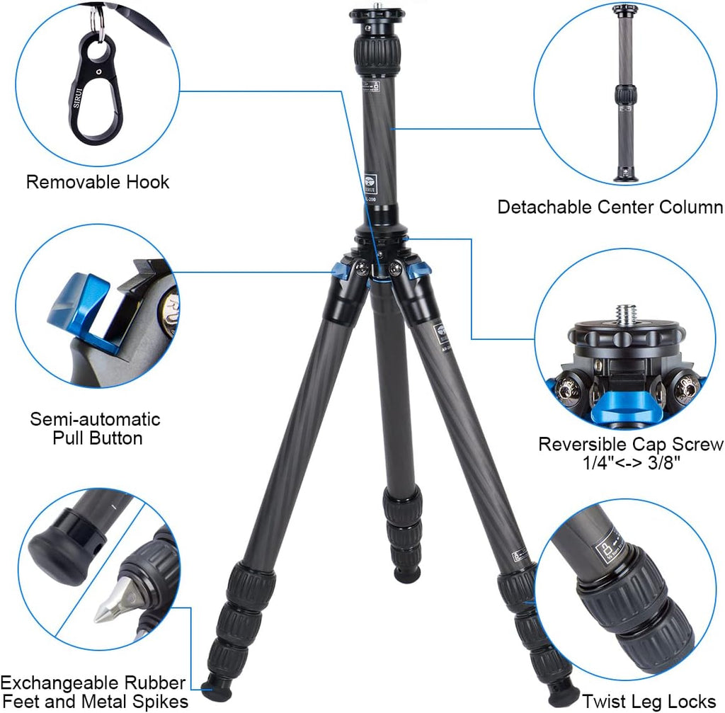 Carbon Fiber Mini Tripod with Center Column I93201