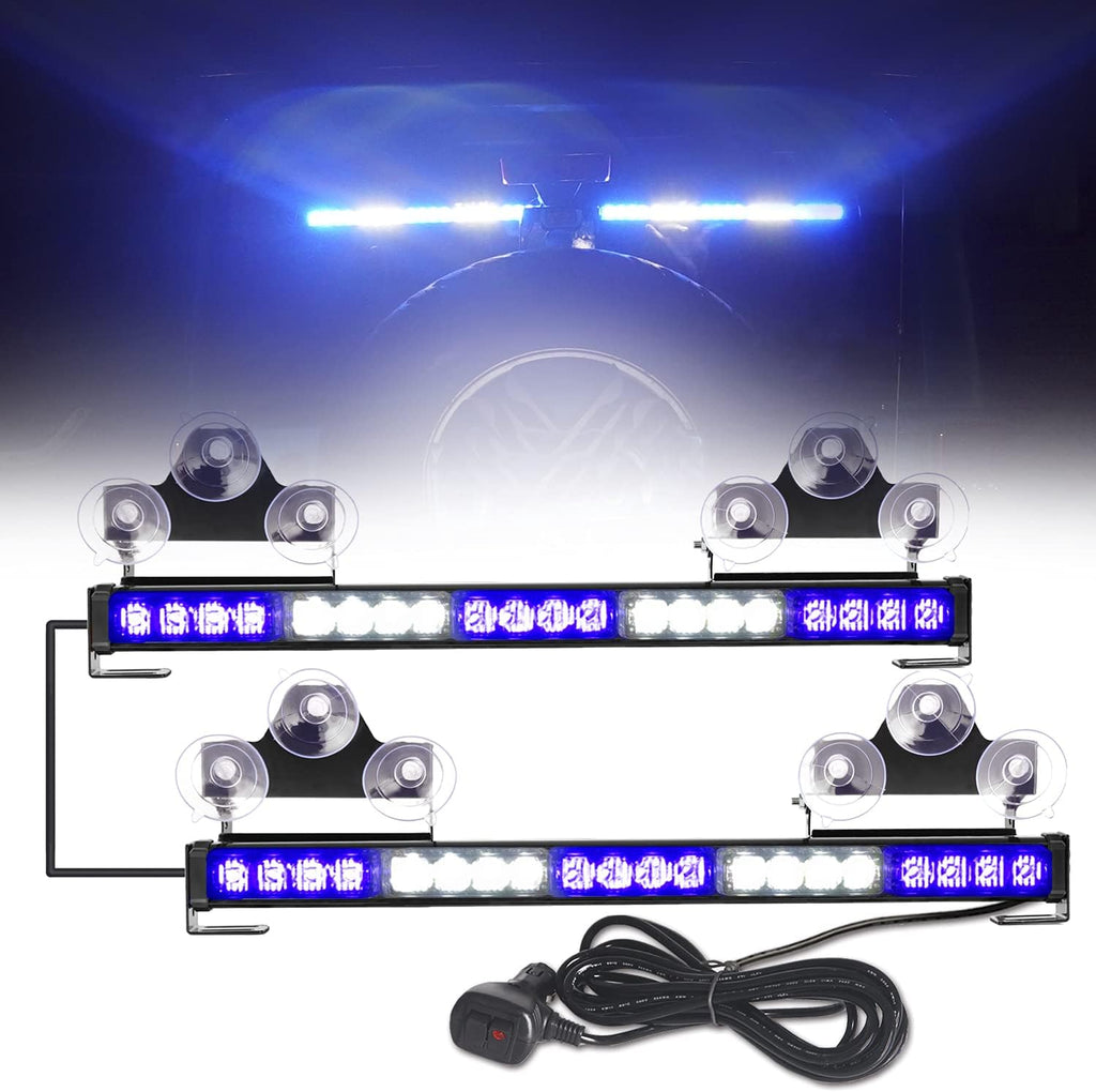 2 in 1 Emergency Flashing LED Traffic Advisor Strobe Light Bar Amber/White A279