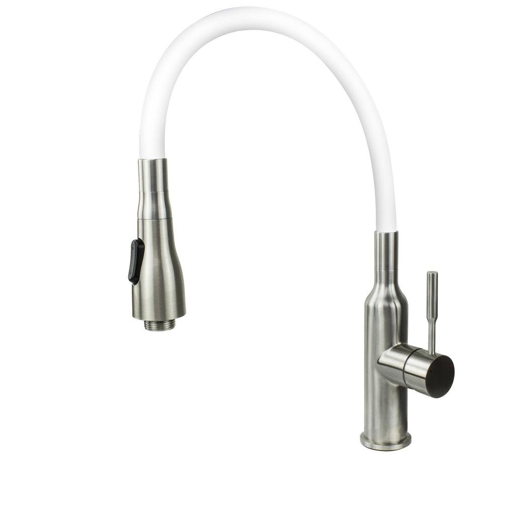 White 24-in Laundry Cabinet Sink with Stainless Steel Faucet and Basket E58064