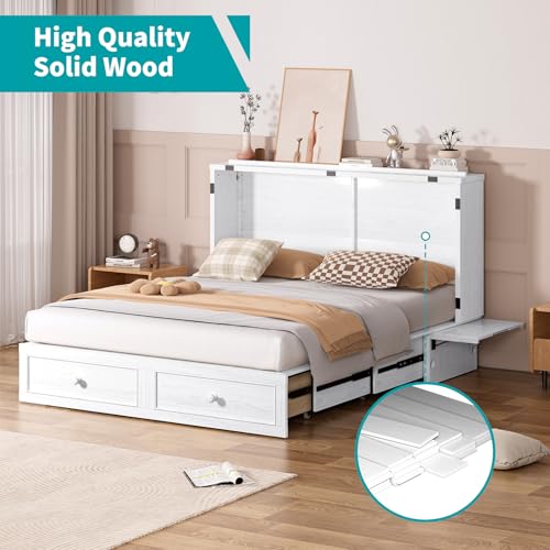 Queen Cabinet Cube Chest Bed with Tri-fold Mattress U31259