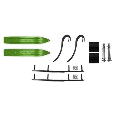 Green Snowmobile Skis with Round Bars Kit C7114