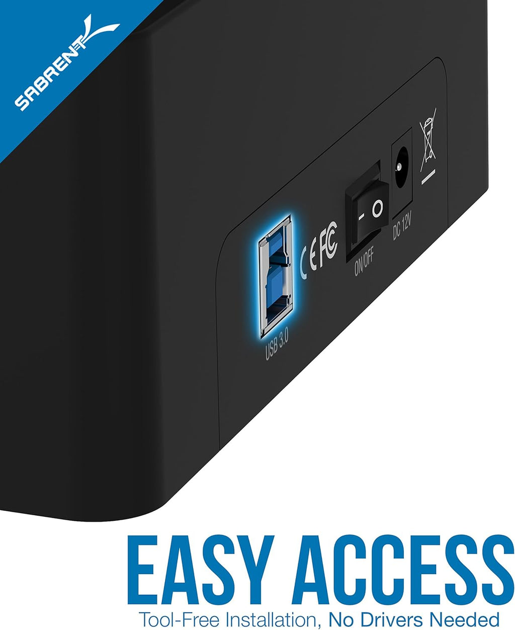 USB 3.0 to SATA Dual Bay External Hard Drive Docking Station for 2.5 or 3.5in HDD SSD with Hard Drive Duplicator Cloner Function 10TB Support Pack of 2 B9013