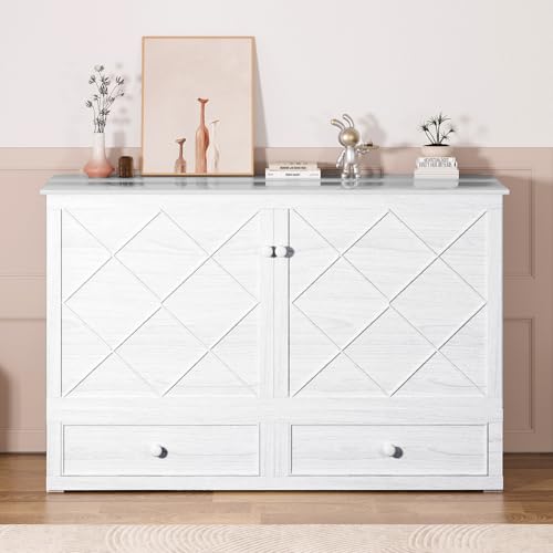 Queen Cabinet Cube Chest Bed with Tri-fold Mattress U31259