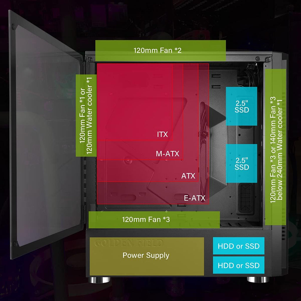 ATX Gaming PC Case with Side Window E671265